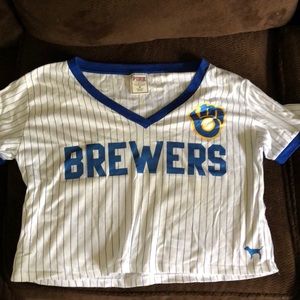 Pink Brewers crop top